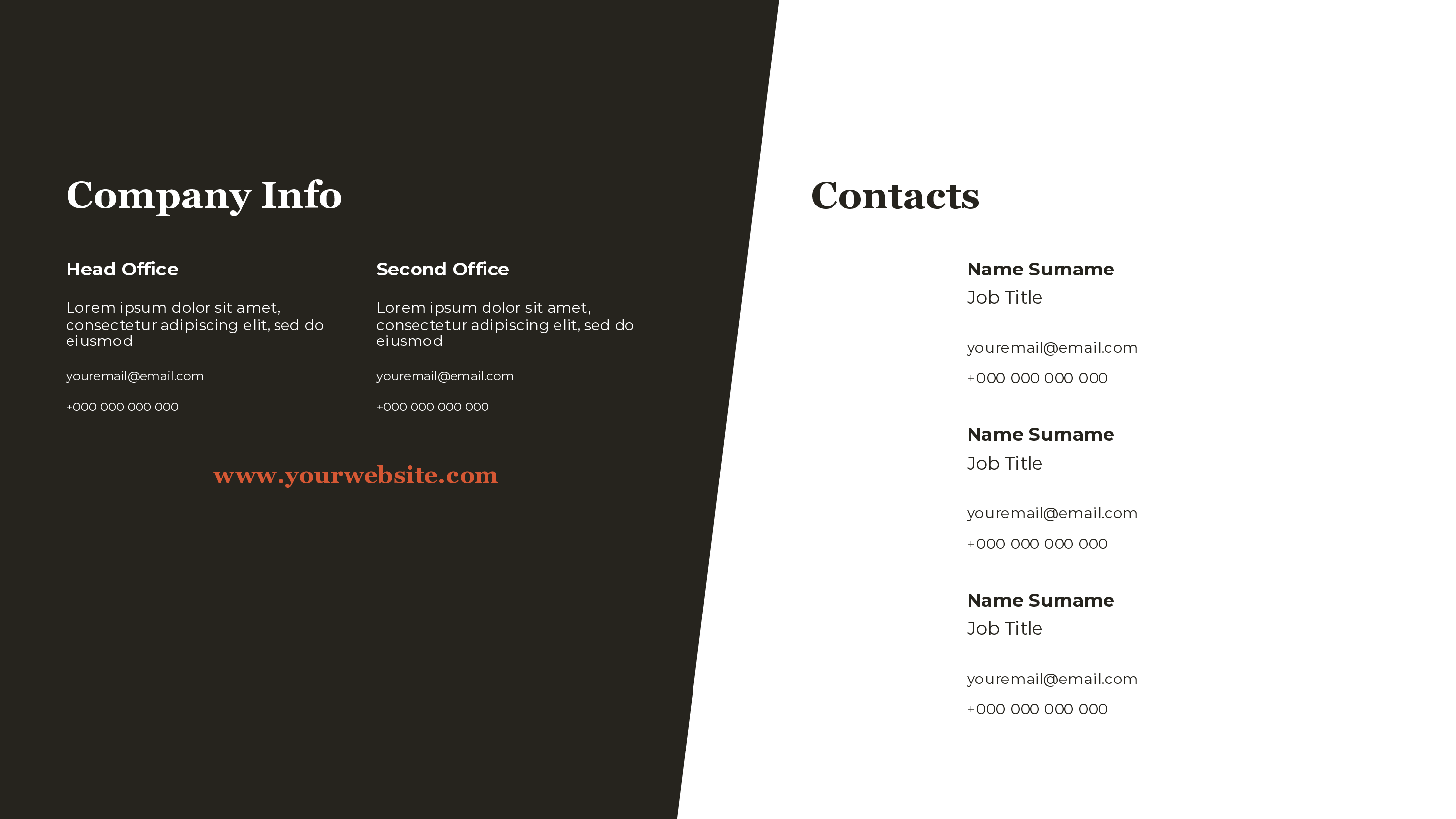 Contact Slide Template