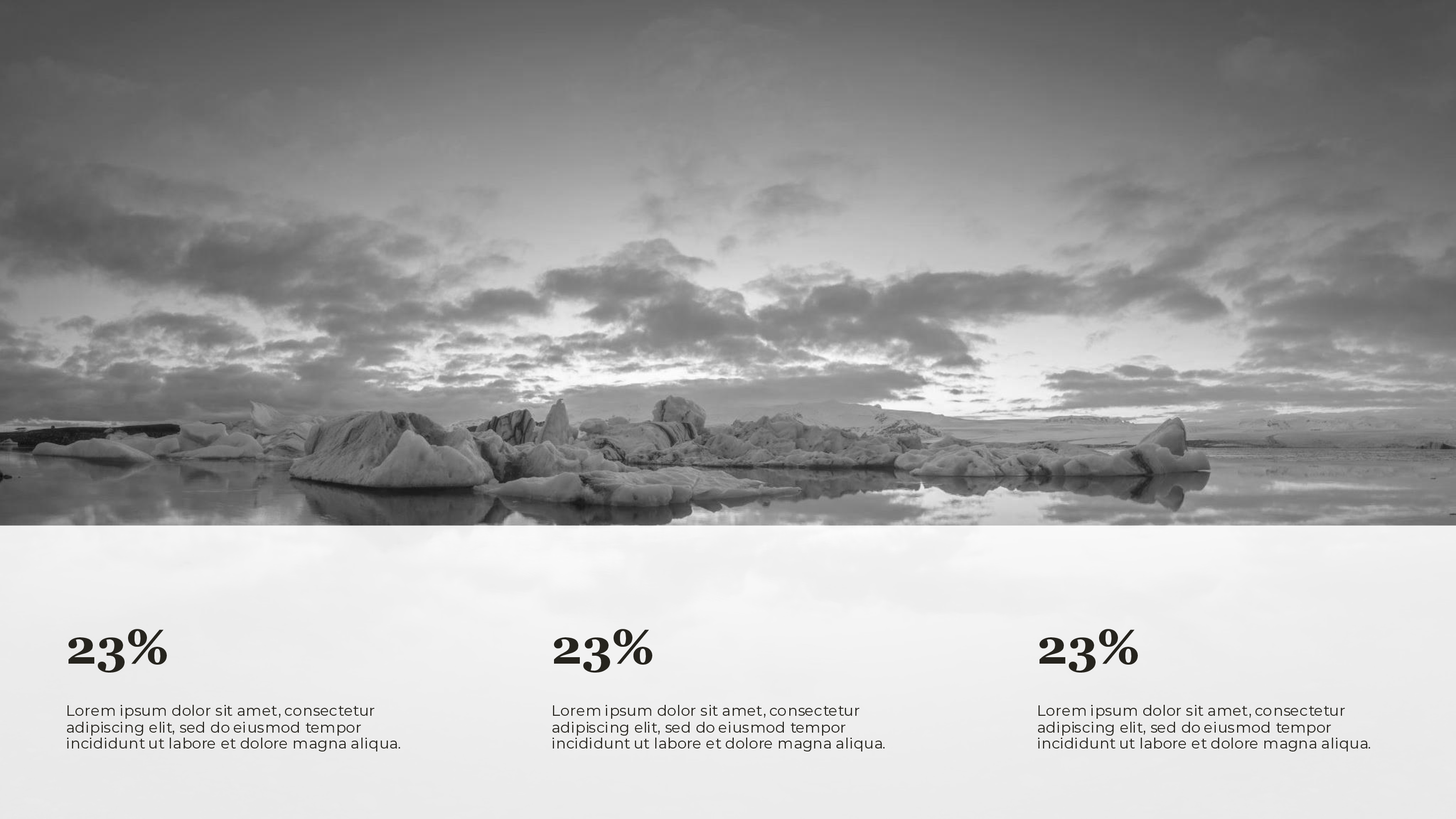 Three Statistics Landscape Bottom PowerPoint template preview