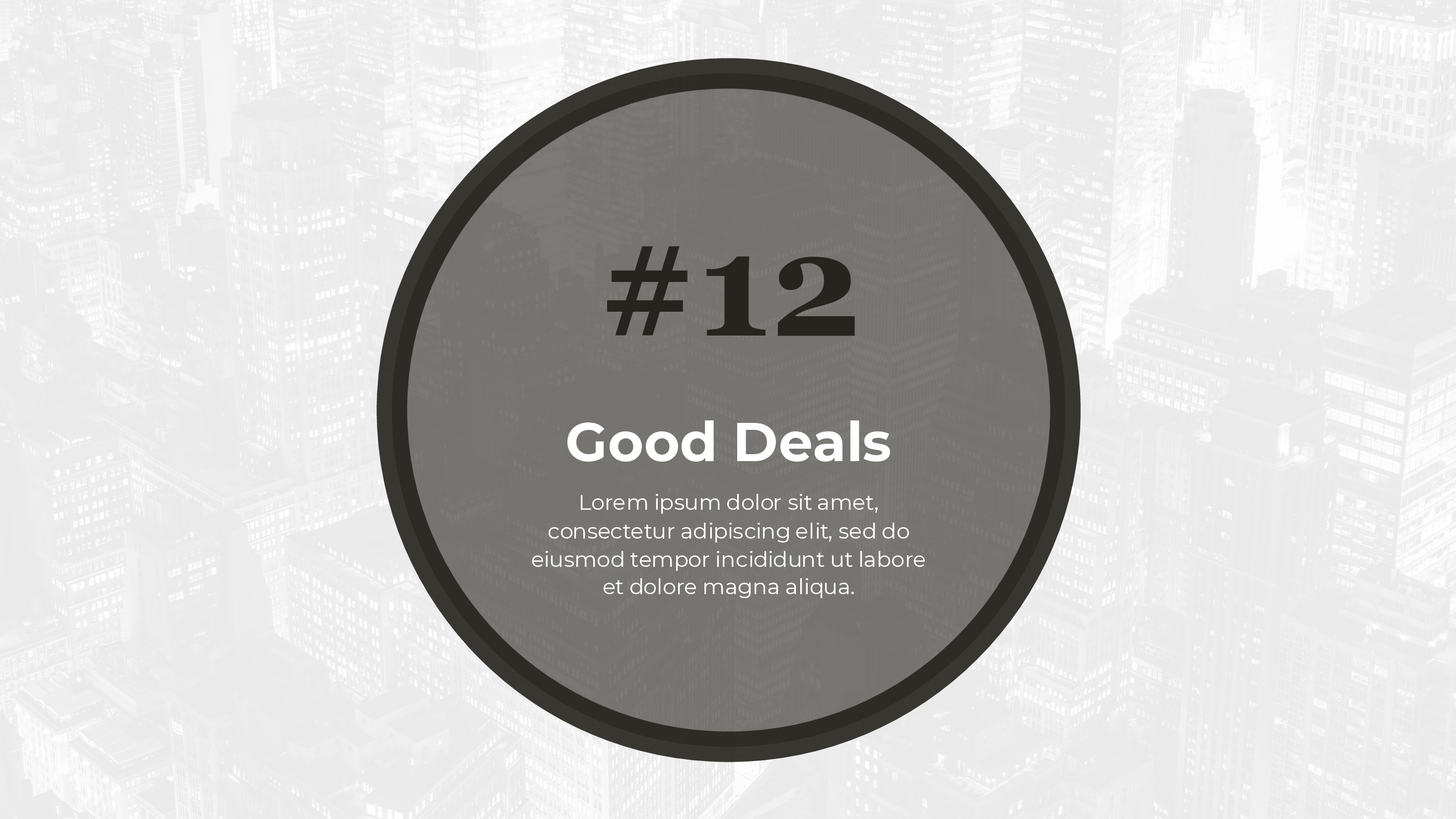 Big Number Callout Circle Gray PowerPoint template preview