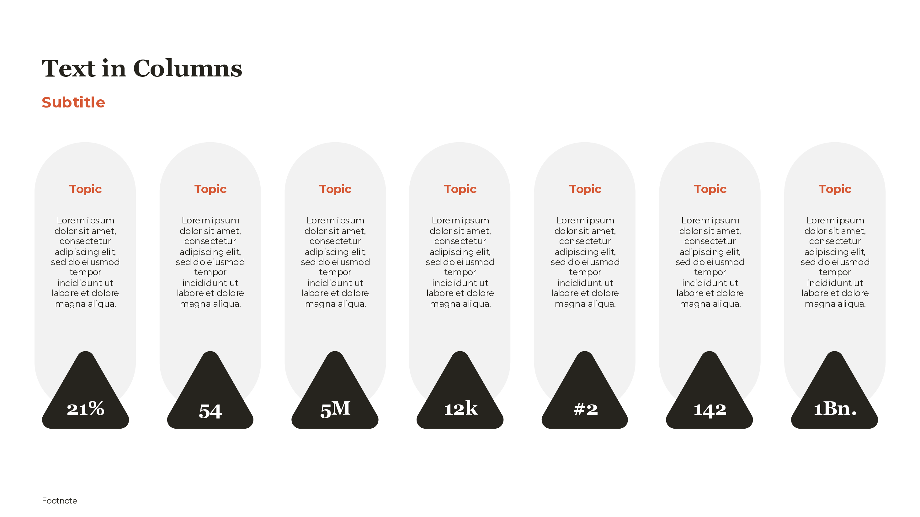 Seven Column Stats Grid PowerPoint template preview