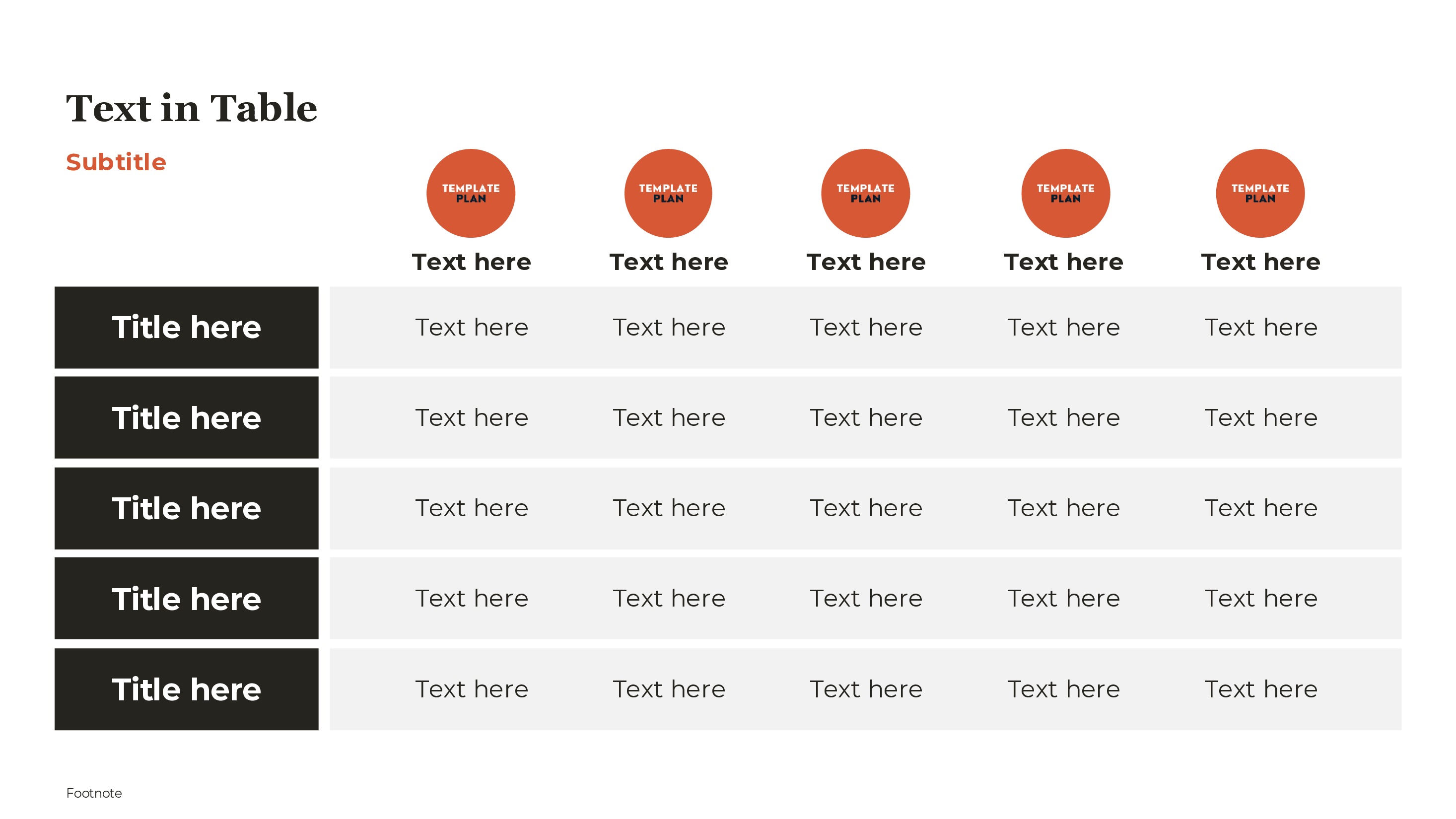 Comparison Table With Icons PowerPoint template preview