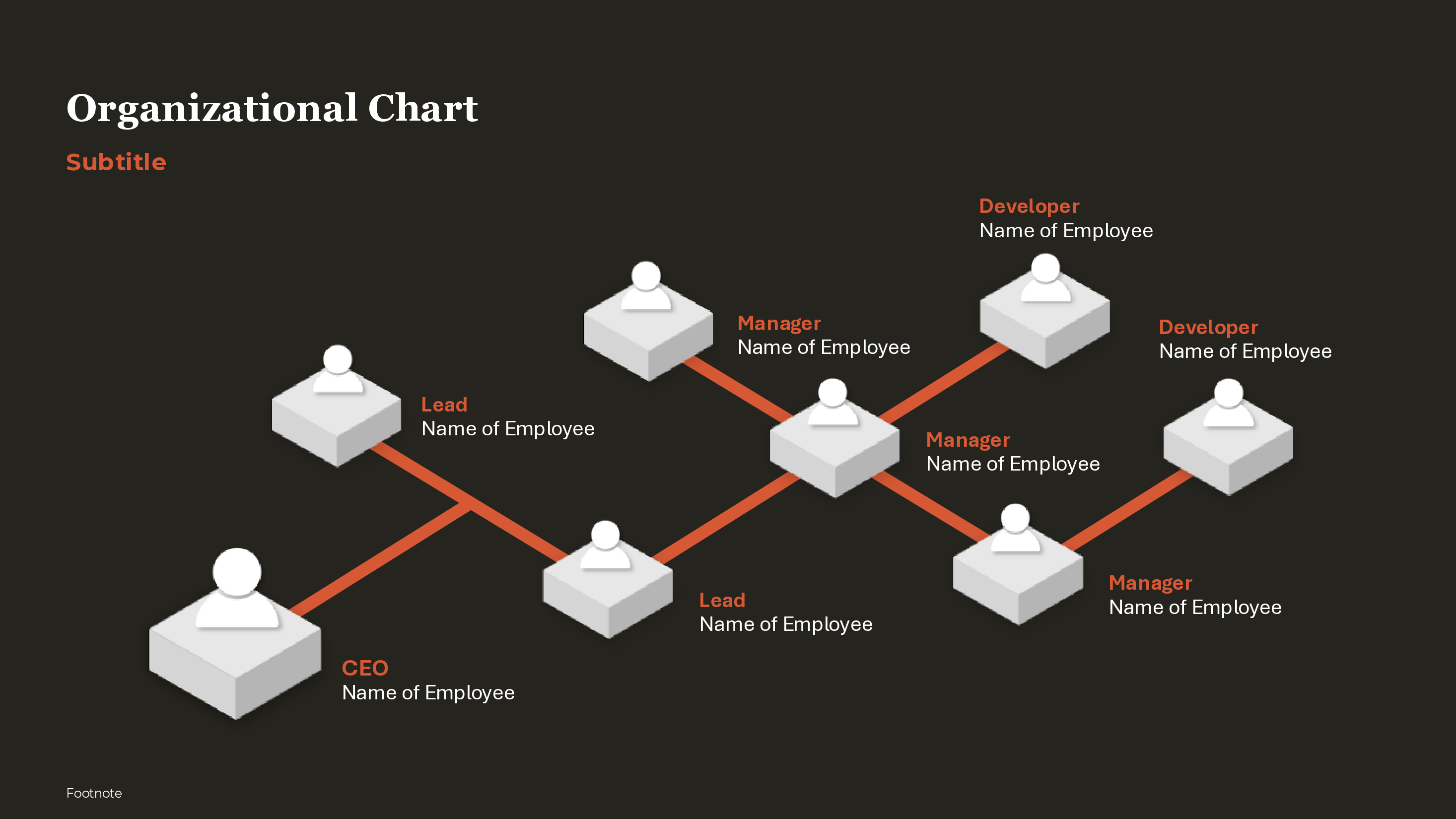 3D Isometric Org Chart PowerPoint template preview