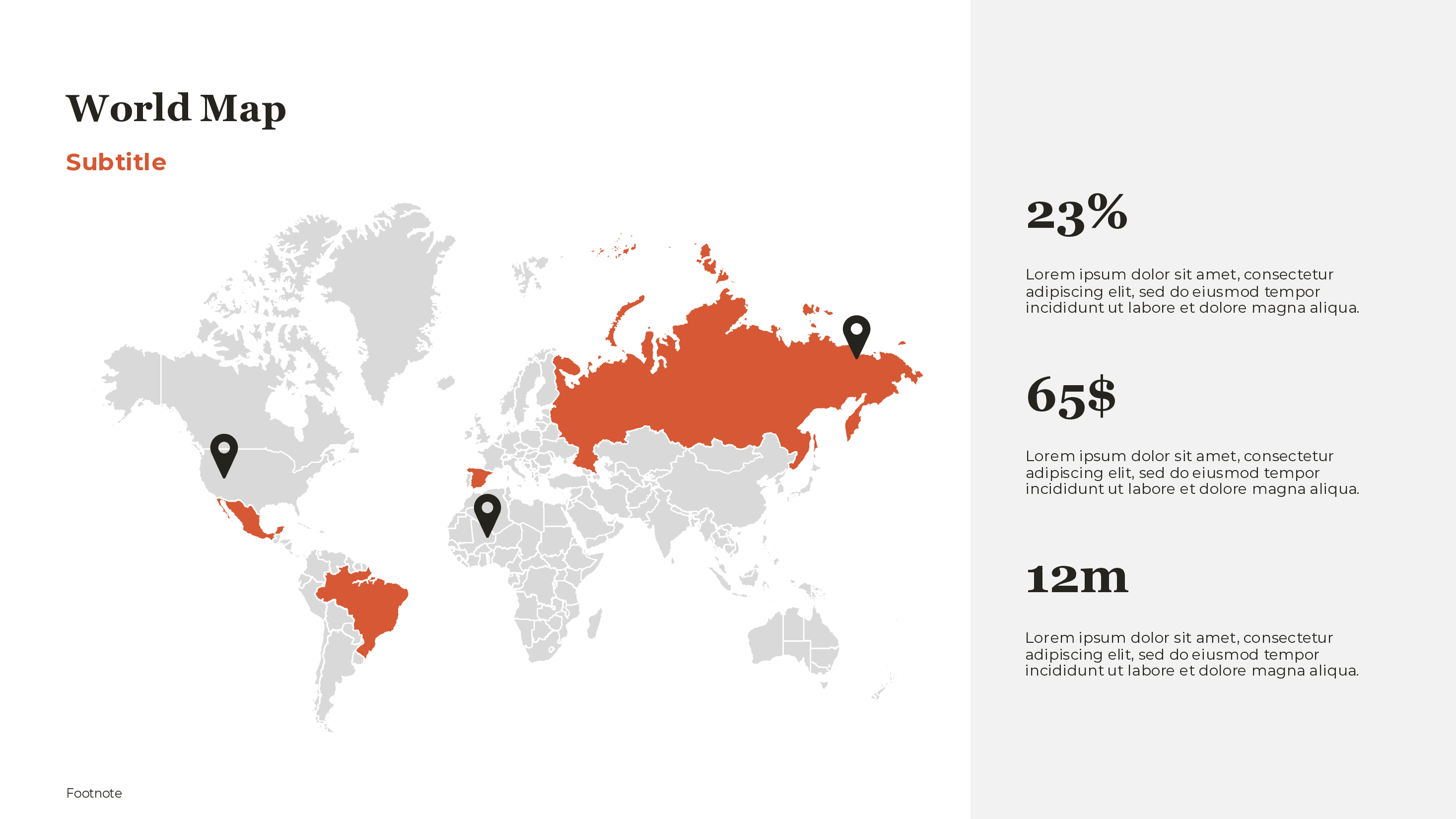 World Map With Stats PowerPoint template preview
