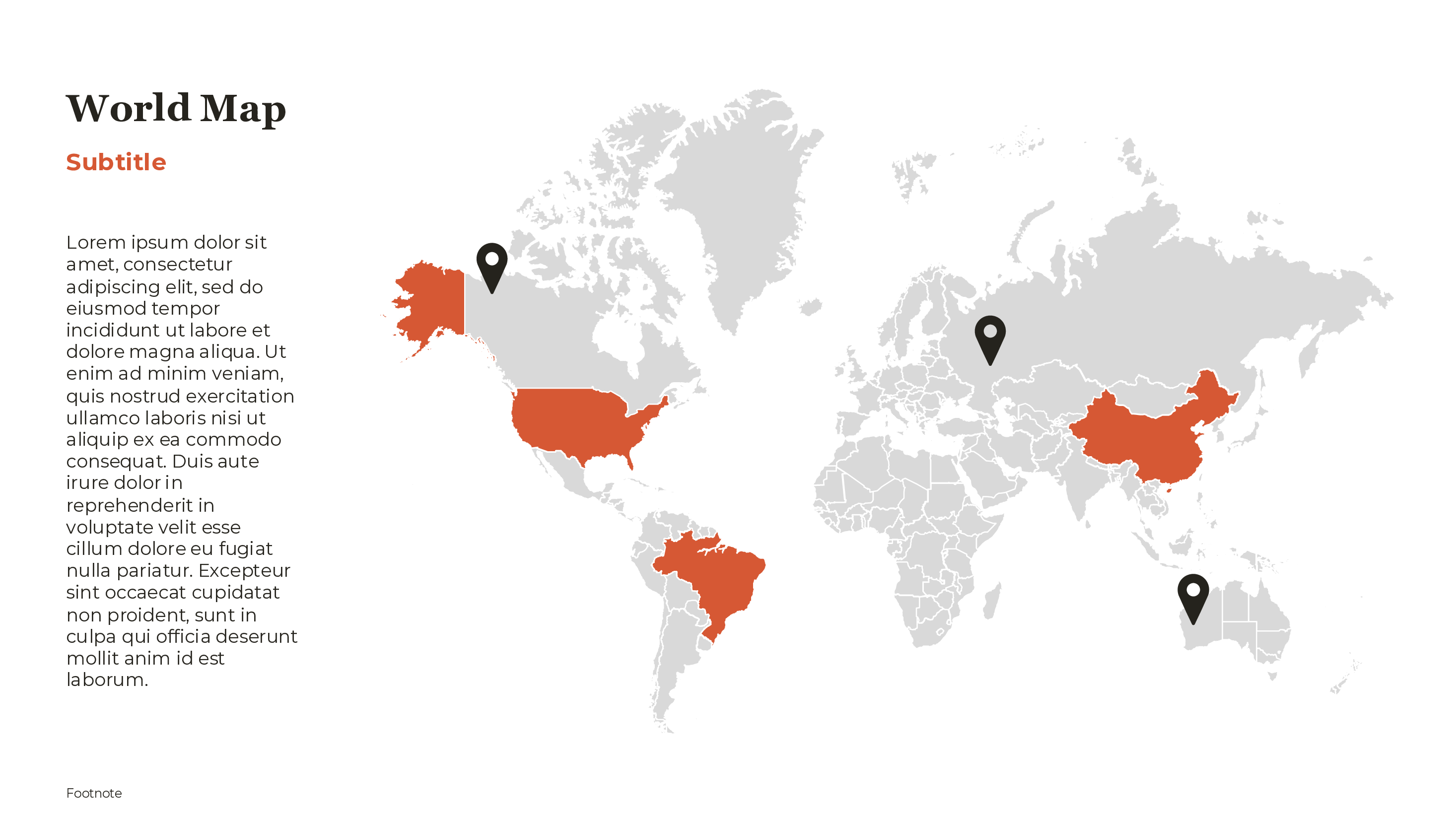 World Map With Text PowerPoint template preview