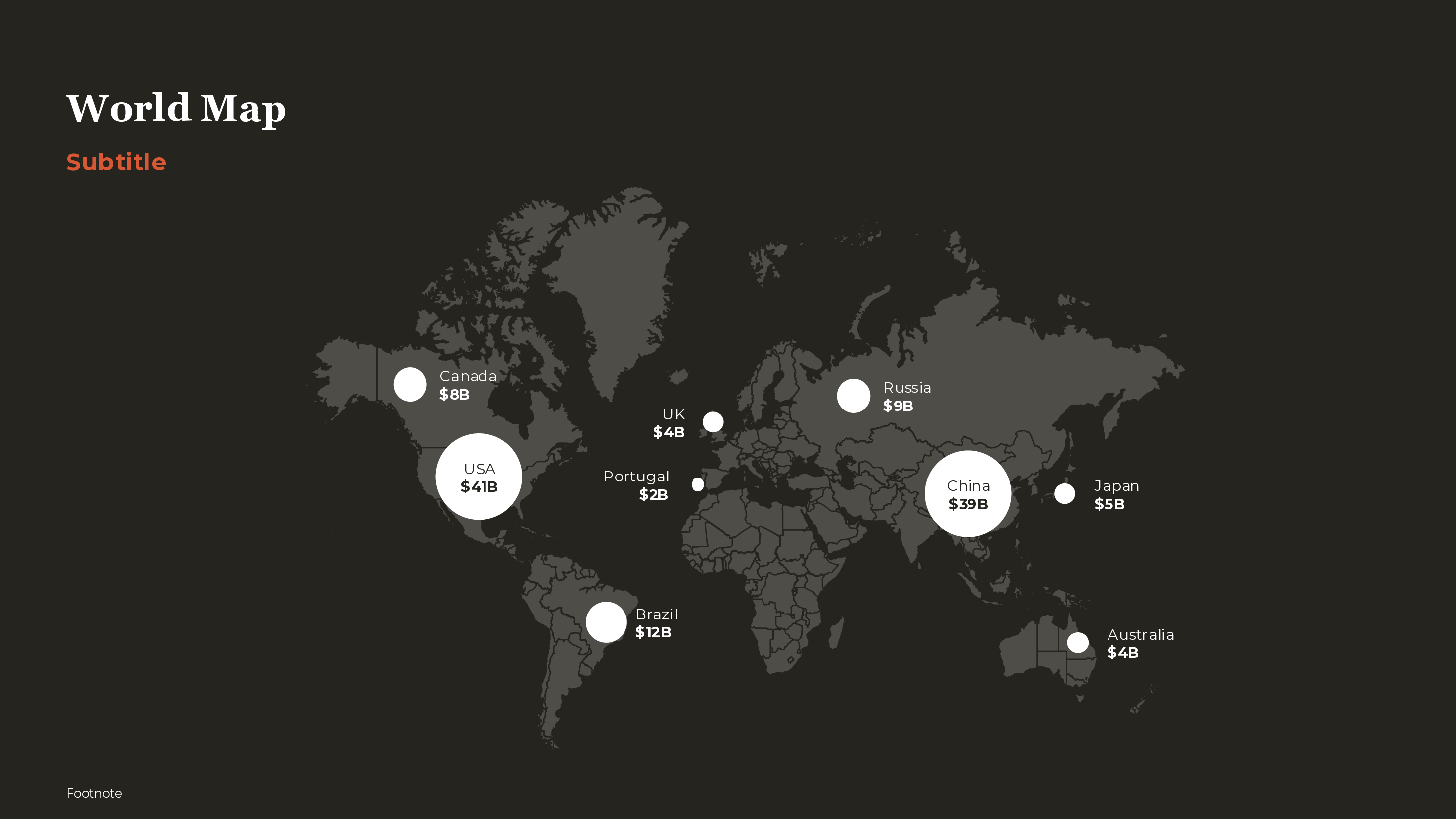 World Map Bubble Chart PowerPoint template preview