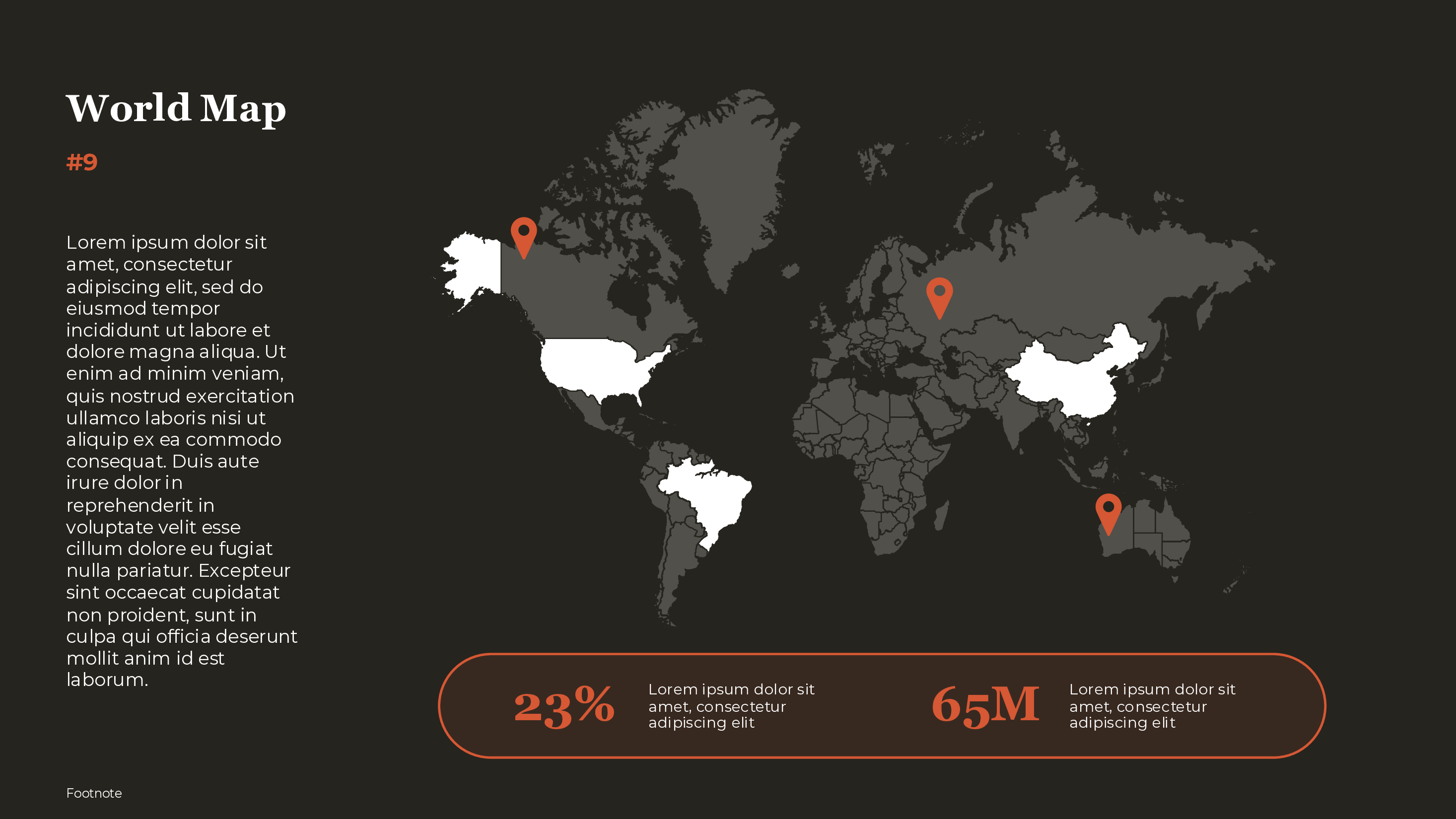 World Map With Stats Banner PowerPoint template preview
