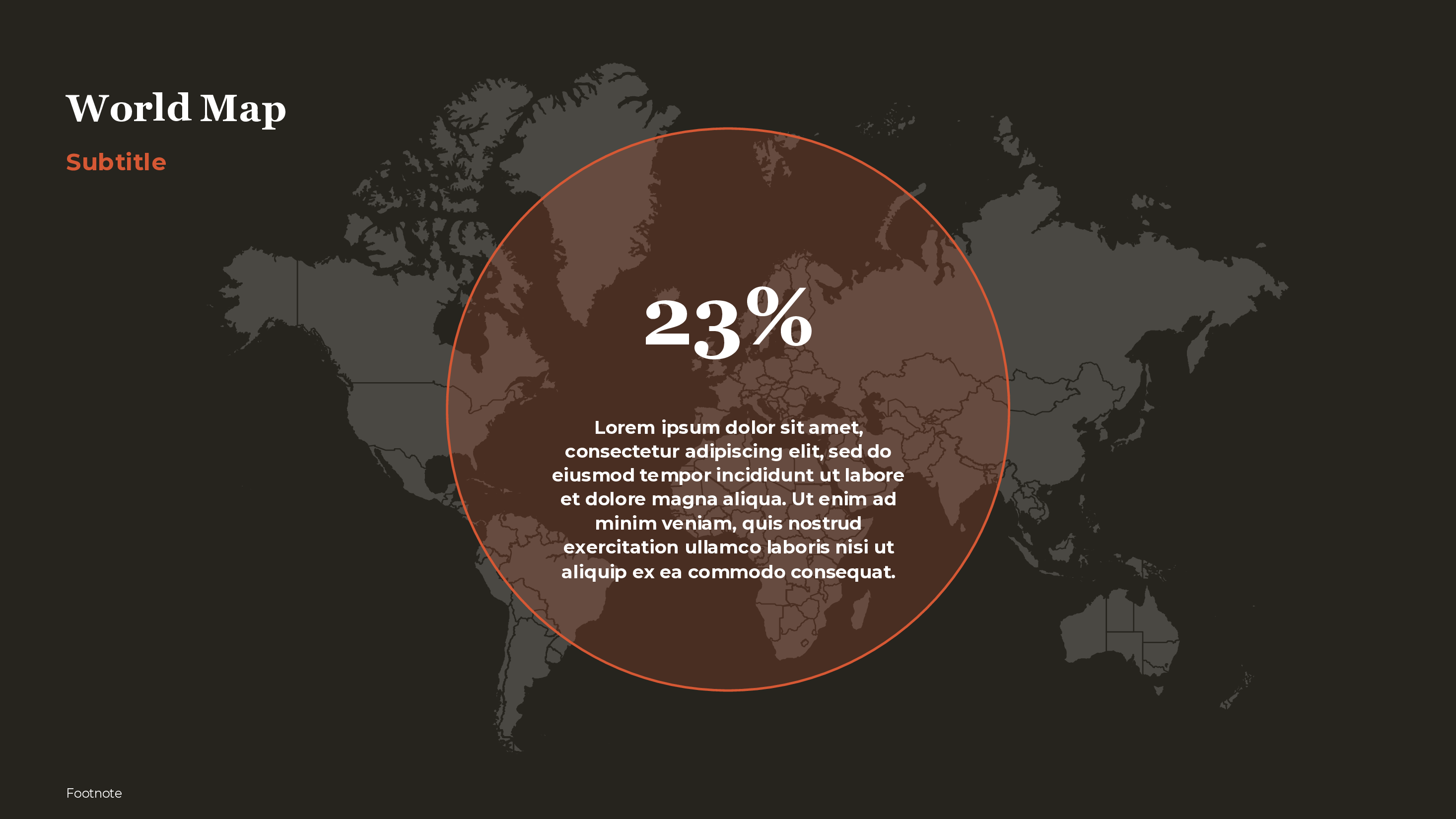 World Map With Central Callout PowerPoint template preview