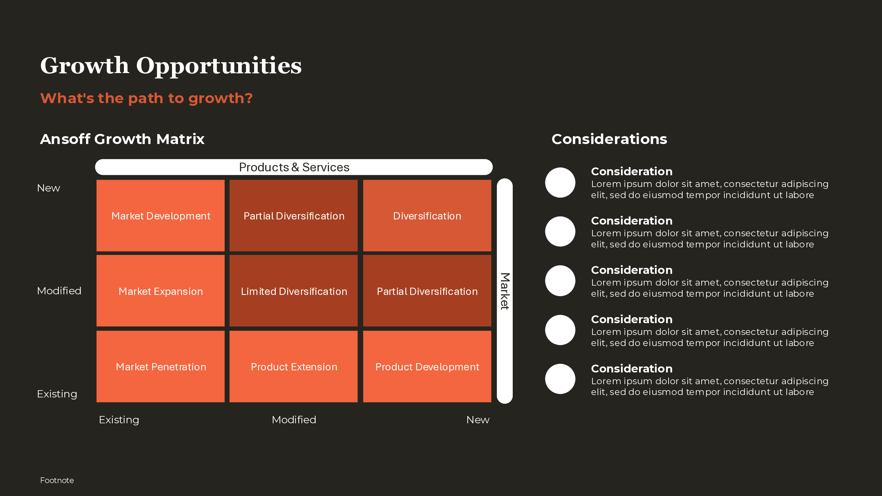 Ansoff Matrix Template