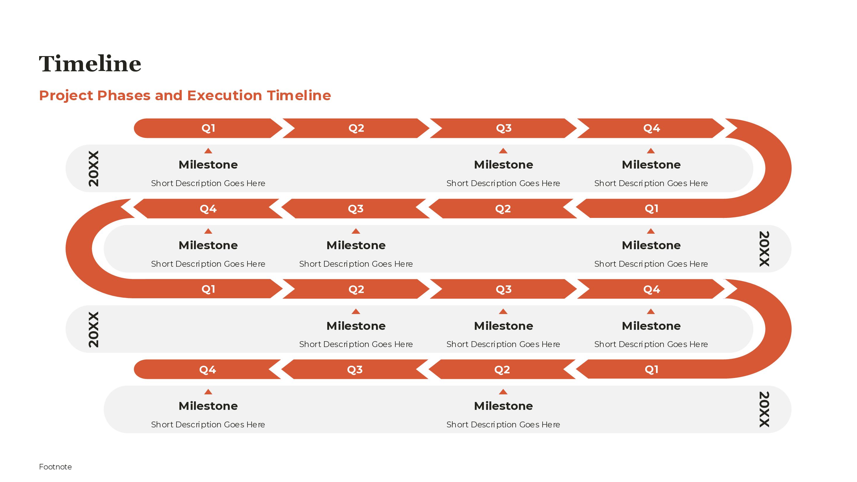 Quarterly Milestone Roadmap PowerPoint template preview