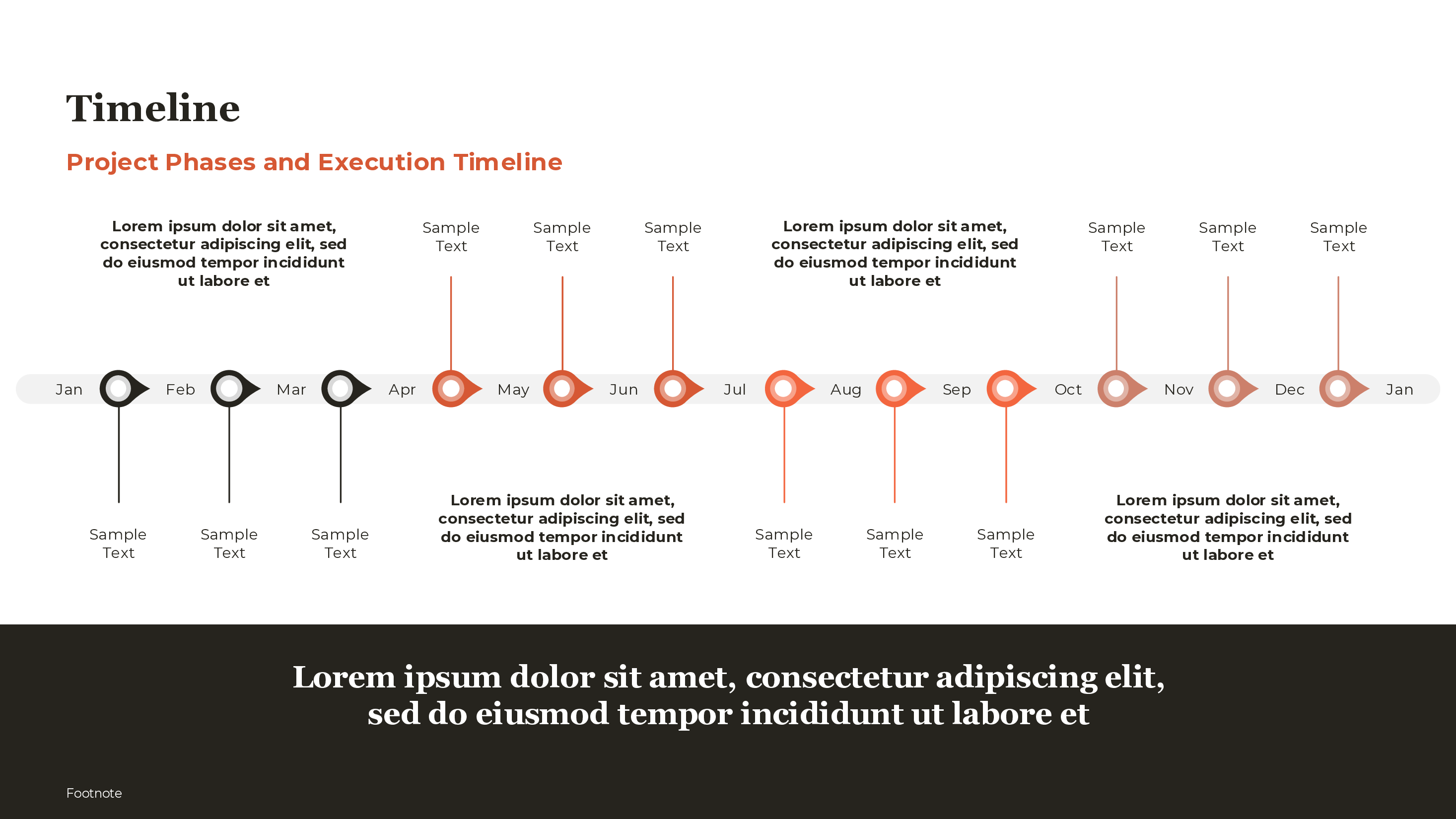 Monthly Milestone Timeline PowerPoint template preview